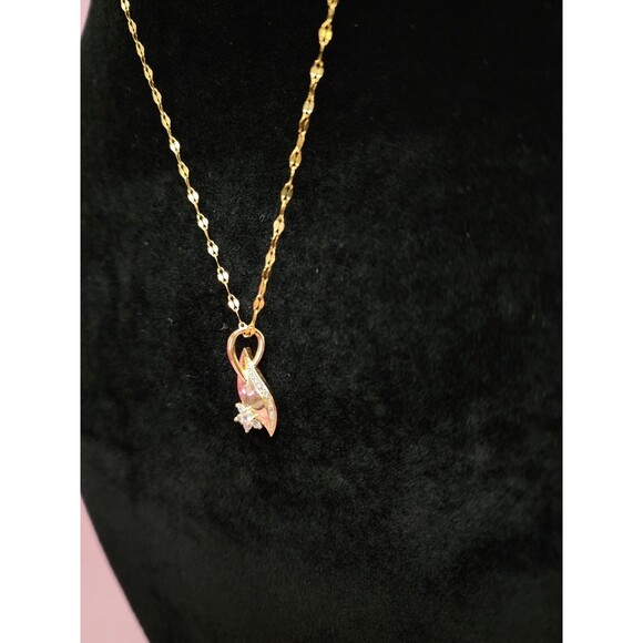 VINTAGE 18IN S STEEL GOLD TONE FLOWER WAVE CHARM COSTUME NECKLACE CLASSY DAINTY - Picture 2 of 9